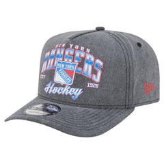 New York Rangers New Era Throwback Washed A-Frame Pre-Curved 9FIFTY Snapback Hat - Charcoal - NHL