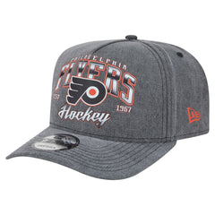 Philadelphia Flyers New Era Throwback Washed A-Frame Pre-Curved 9FIFTY Snapback Hat - Charcoal - NHL