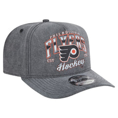 Philadelphia Flyers New Era Throwback Washed A-Frame Pre-Curved 9FIFTY Snapback Hat - Charcoal - NHL