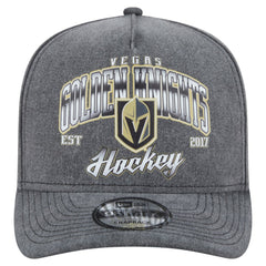 Vegas Golden Knights New Era Throwback Washed A-Frame Pre-Curved 9FIFTY Snapback Hat - Charcoal - NHL