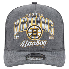 Boston Bruins New Era Throwback Washed A-Frame Pre-Curved 9FIFTY Snapback Hat - Charcoal - NHL