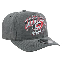 Carolina Hurricanes New Era Throwback Washed A-Frame Pre-Curved 9FIFTY Snapback Hat - Charcoal - NHL