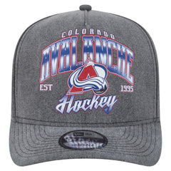 Colorado Avalanche New Era Throwback Washed A-Frame Pre-Curved 9FIFTY Snapback Hat - Charcoal - NHL