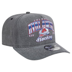 Colorado Avalanche New Era Throwback Washed A-Frame Pre-Curved 9FIFTY Snapback Hat - Charcoal - NHL