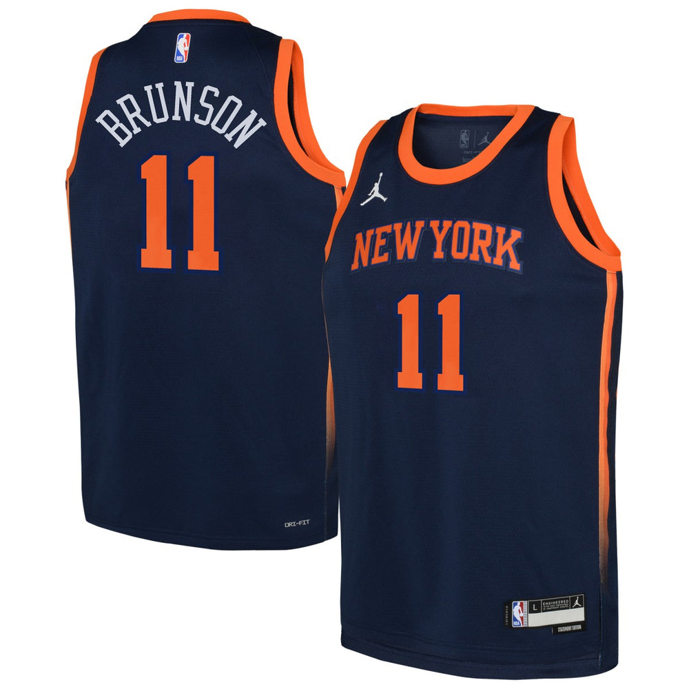 Jalen Brunson New York Knicks Jordan Brand Youth Swingman Jersey Statement Edition Navy - NBA