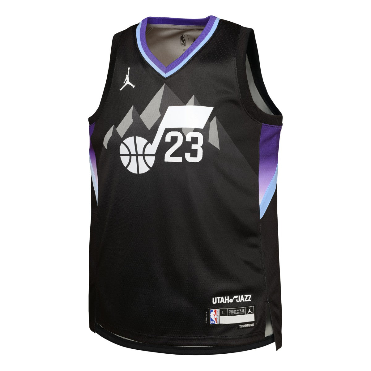 Lauri Markkanen Utah Jazz Jordan Brand Youth Swingman Jersey Statement Edition Black - NBA