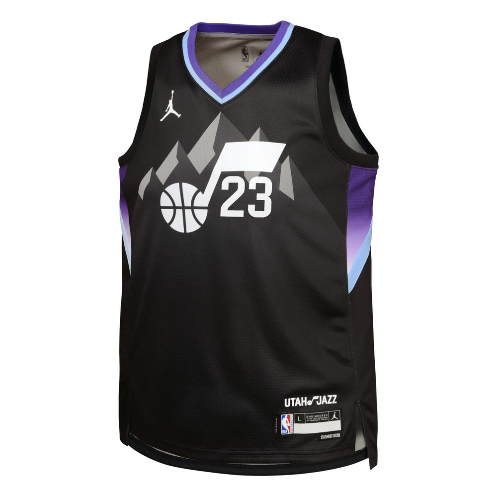 Lauri Markkanen Utah Jazz Jordan Brand Youth Swingman Jersey Statement Edition Black - NBA