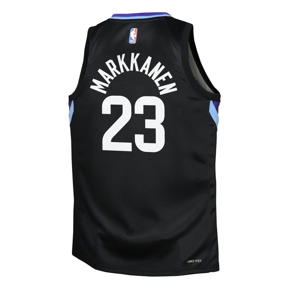 Lauri Markkanen Utah Jazz Jordan Brand Youth Swingman Jersey Statement Edition Black - NBA