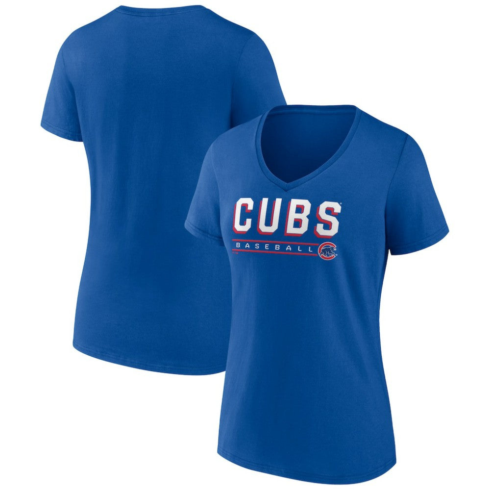 Chicago Cubs Women's Primary Play V-Neck T-Shirt - MLB