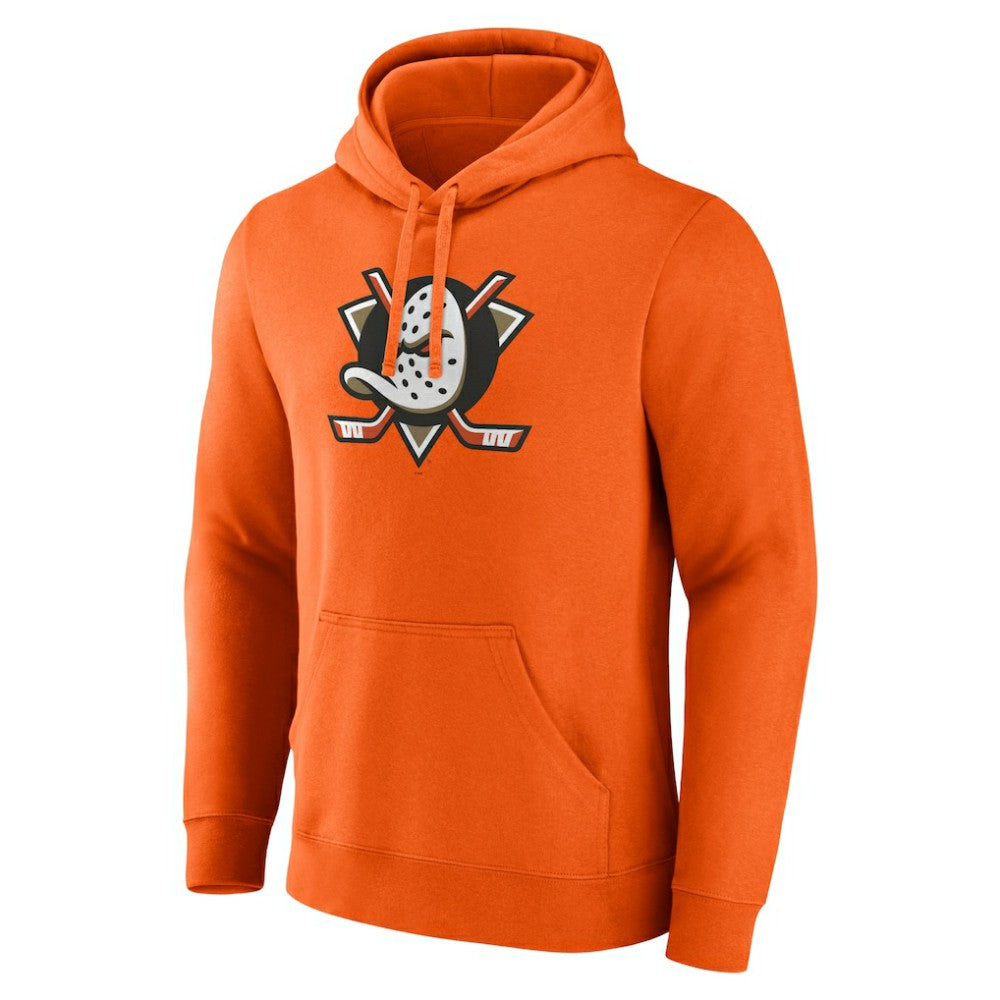 Anaheim Ducks Fanatics Primary Logo Fleece Pullover Hoodie - Orange - NHL