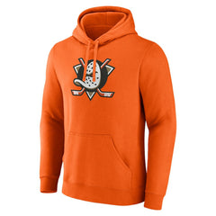 Anaheim Ducks Fanatics Primary Logo Fleece Pullover Hoodie - Orange - NHL
