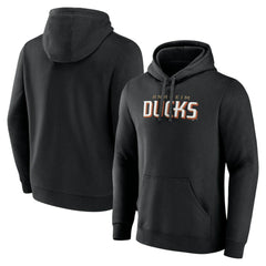 Anaheim Ducks Fanatics Wordmark Logo Fleece Pullover Hoodie - Black - NHL