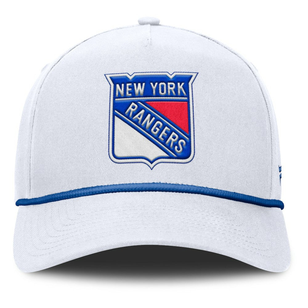 New York Rangers Fanatics Rope A-Frame Adjustable Hat - White - NHL