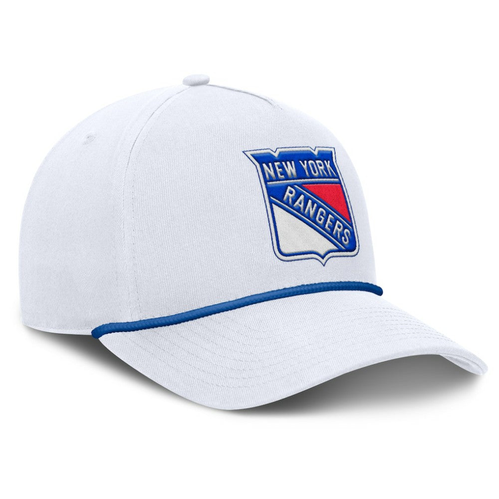 New York Rangers Fanatics Rope A-Frame Adjustable Hat - White - NHL