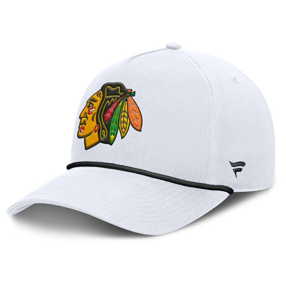 Chicago Blackhawks Fanatics Rope A-Frame Adjustable Hat - White - NHL