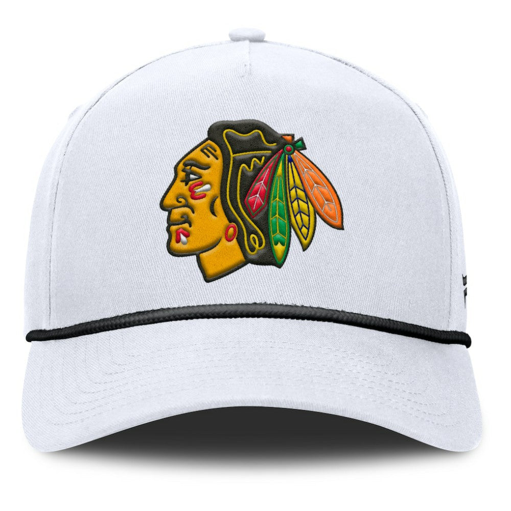 Chicago Blackhawks Fanatics Rope A-Frame Adjustable Hat - White - NHL