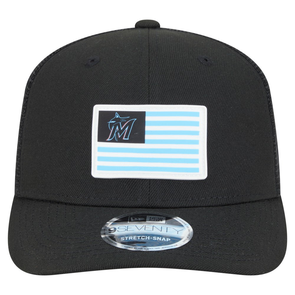 Miami Marlins New Era Flag 9SEVENTY Stretch-Snap Hat - MLB