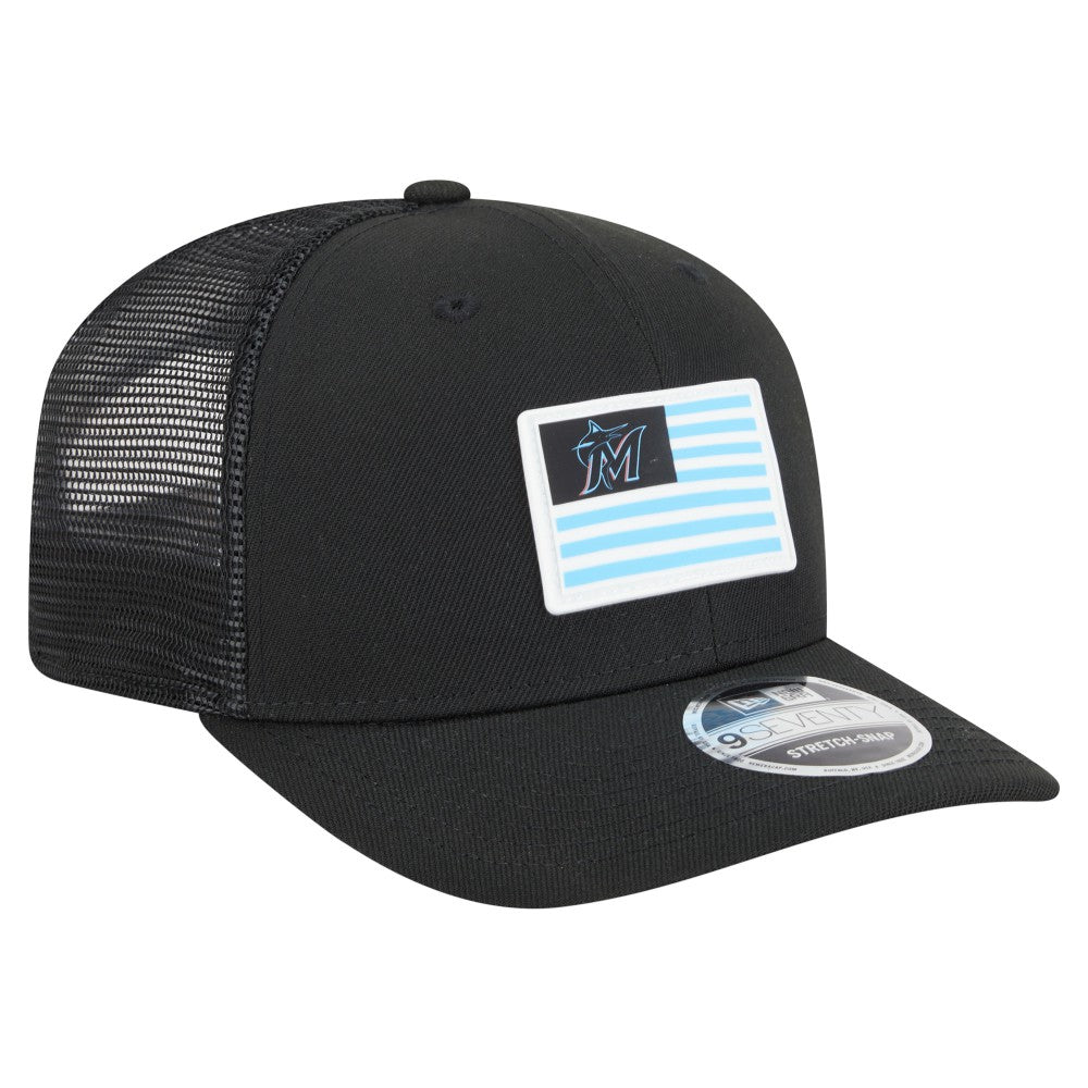 Miami Marlins New Era Flag 9SEVENTY Stretch-Snap Hat - MLB