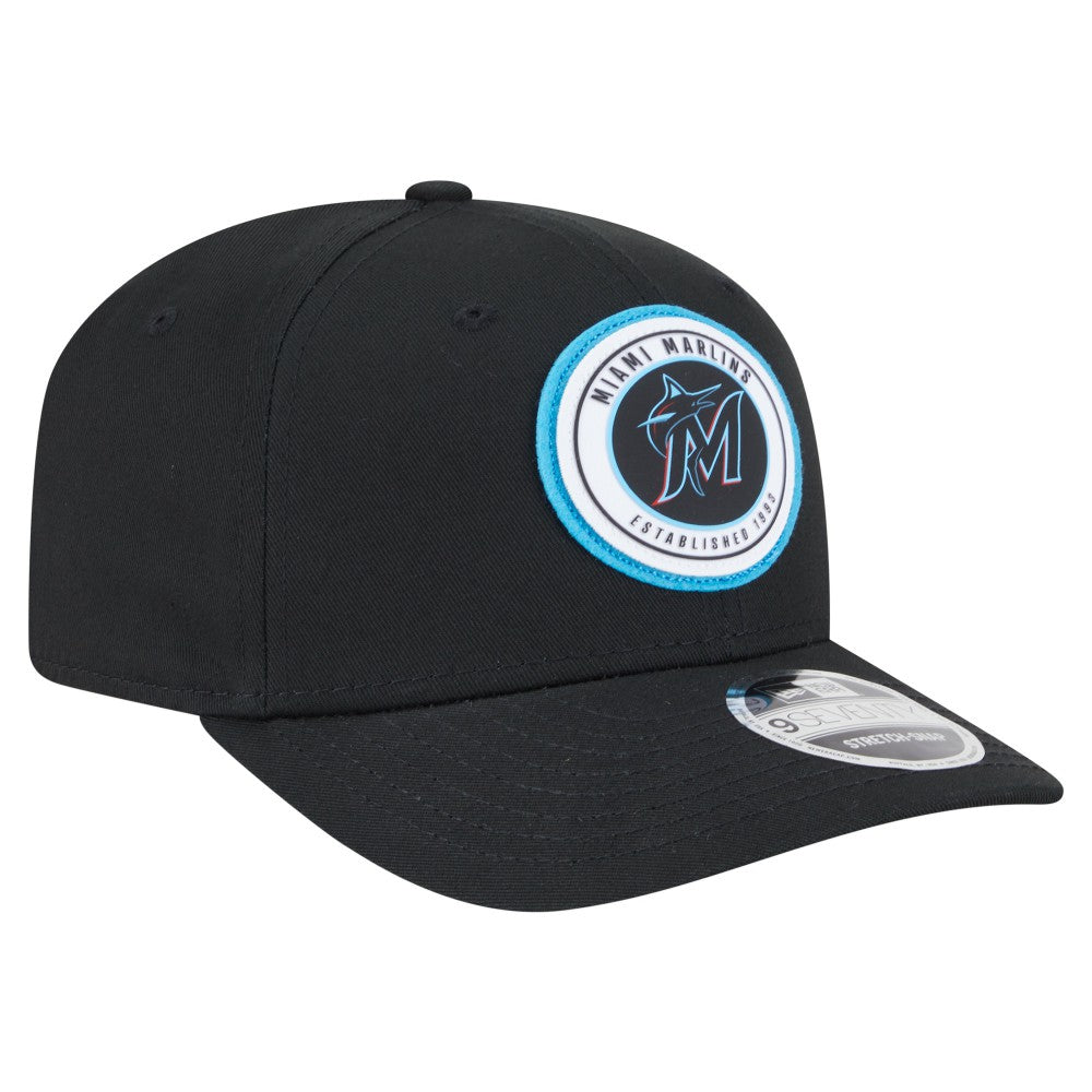 Miami Marlins New Era Circle Patch 9SEVENTY Stretch-Snap Hat - MLB