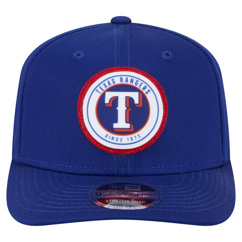 Texas Rangers New Era Circle Patch 9SEVENTY Stretch-Snap Hat - MLB