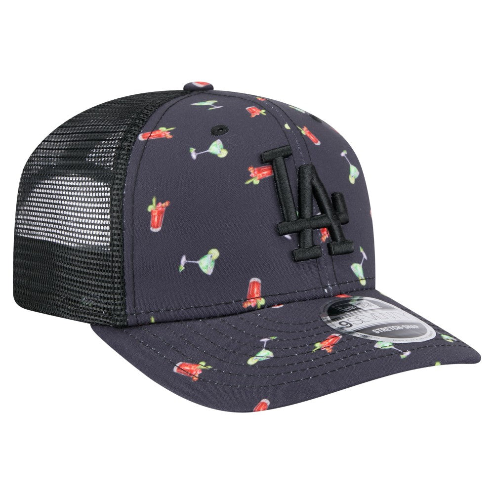 Los Angeles Dodgers New Era Adventure Drinks Pattern 9SEVENTY Stretch-Snap Hat - MLB