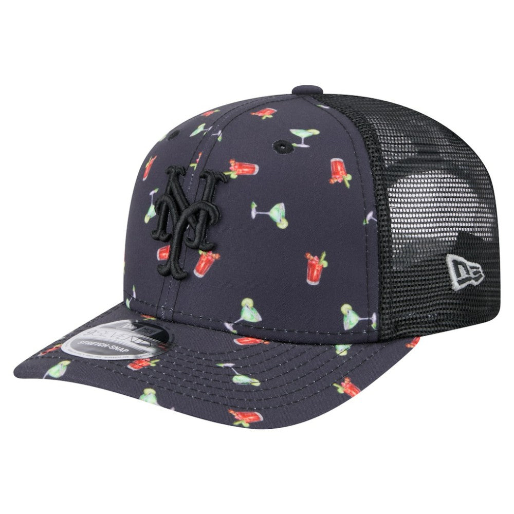 New York Mets New Era Adventure Drinks Pattern 9SEVENTY Stretch-Snap Hat - MLB