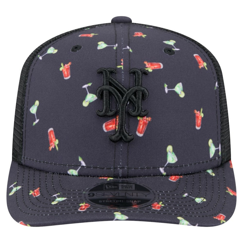 New York Mets New Era Adventure Drinks Pattern 9SEVENTY Stretch-Snap Hat - MLB