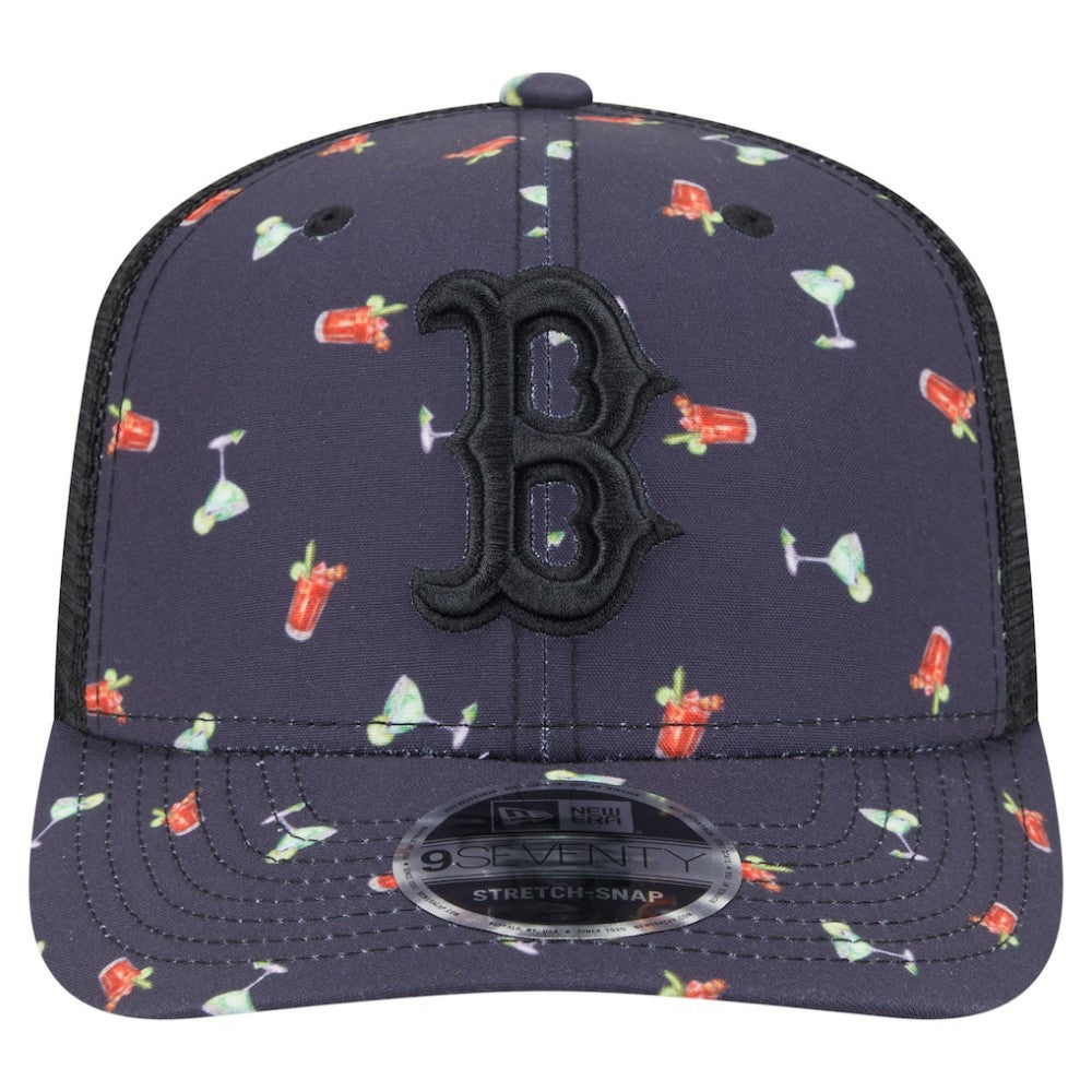 Boston Red Sox New Era Adventure Drinks Pattern 9SEVENTY Stretch-Snap Hat - MLB