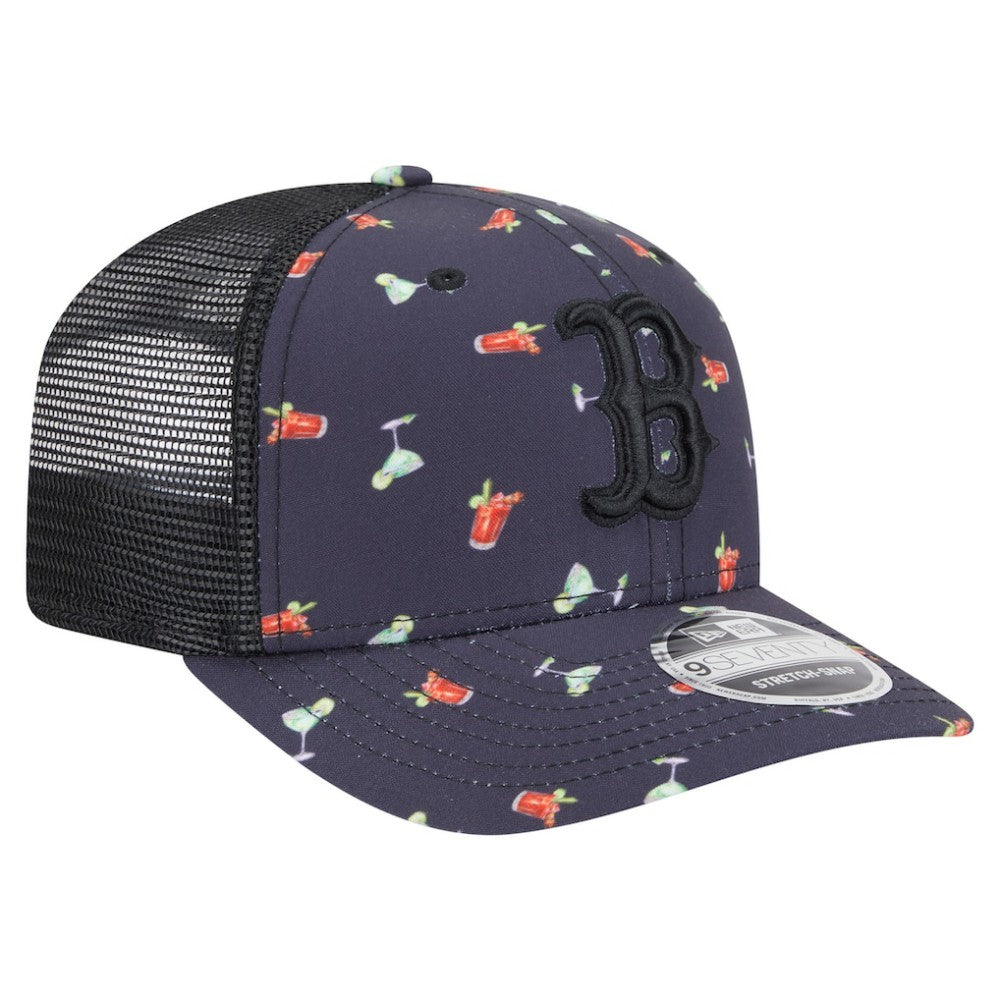 Boston Red Sox New Era Adventure Drinks Pattern 9SEVENTY Stretch-Snap Hat - MLB