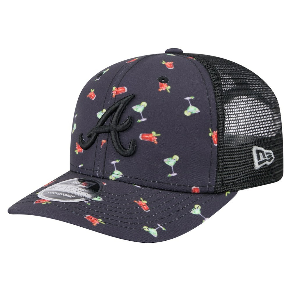 Atlanta Braves New Era Adventure Drinks Pattern 9SEVENTY Stretch-Snap Hat - MLB