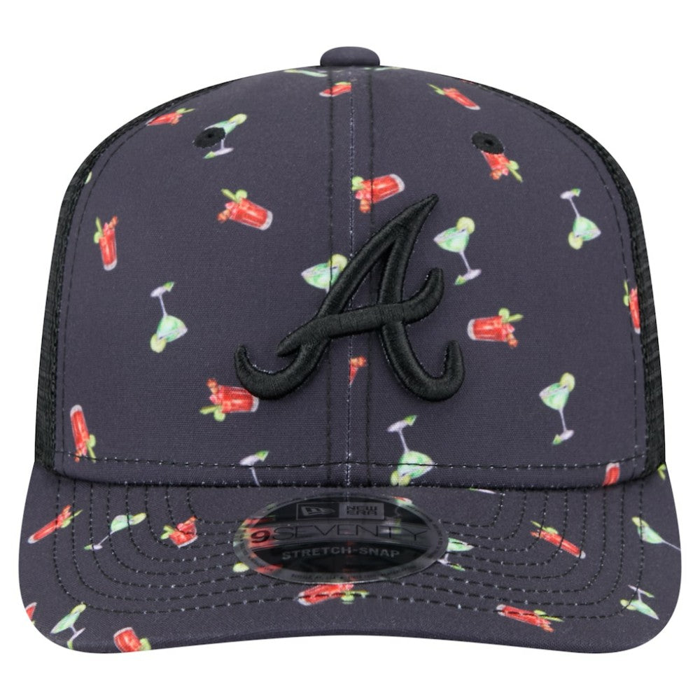 Atlanta Braves New Era Adventure Drinks Pattern 9SEVENTY Stretch-Snap Hat - MLB