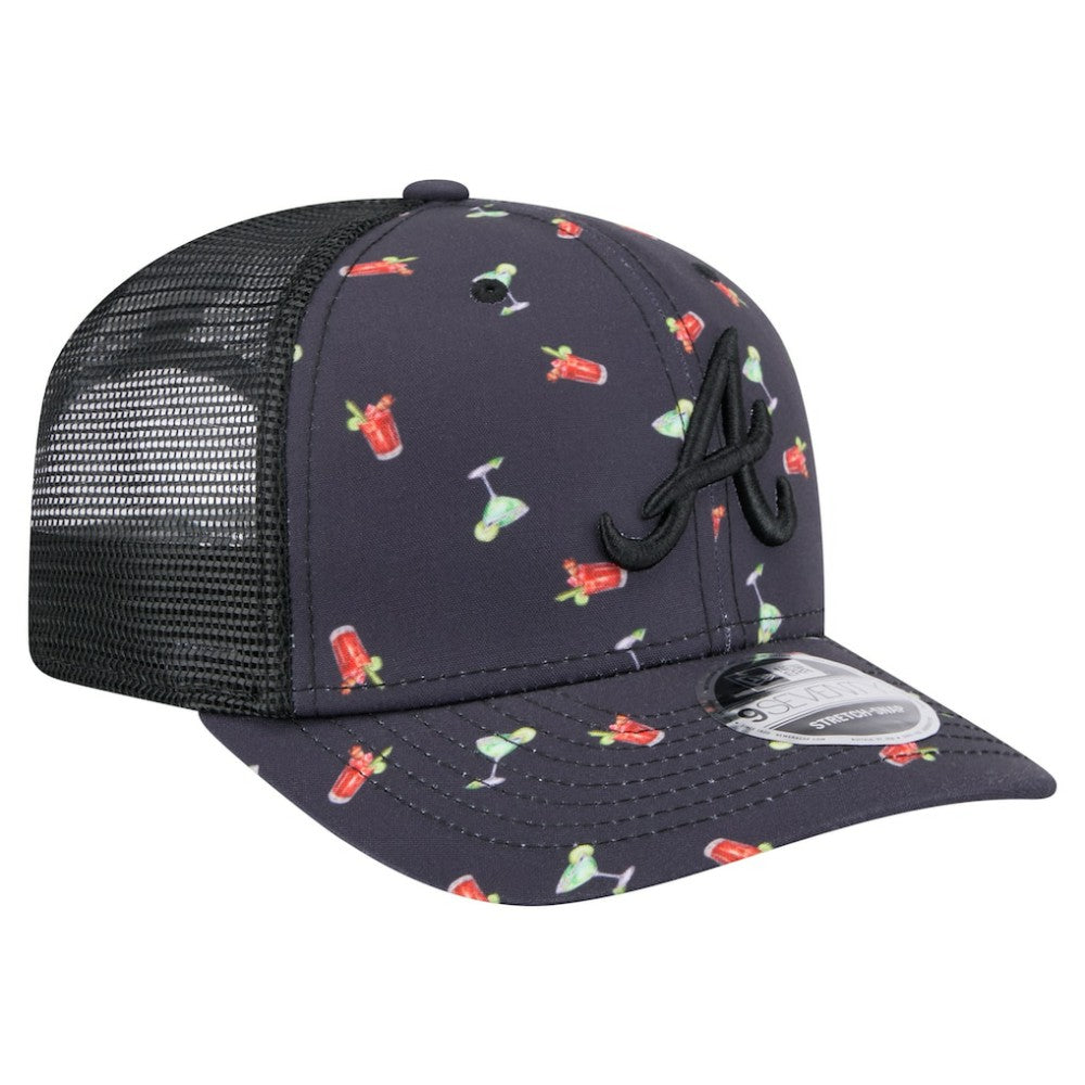 Atlanta Braves New Era Adventure Drinks Pattern 9SEVENTY Stretch-Snap Hat - MLB