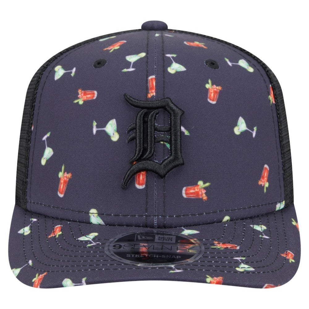 Detroit Tigers New Era Adventure Drinks Pattern 9SEVENTY Stretch-Snap Hat - MLB