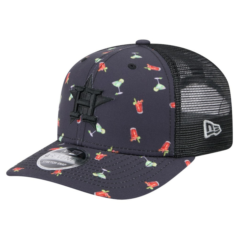 Houston Astros New Era Adventure Drinks Pattern 9SEVENTY Stretch-Snap Hat - MLB