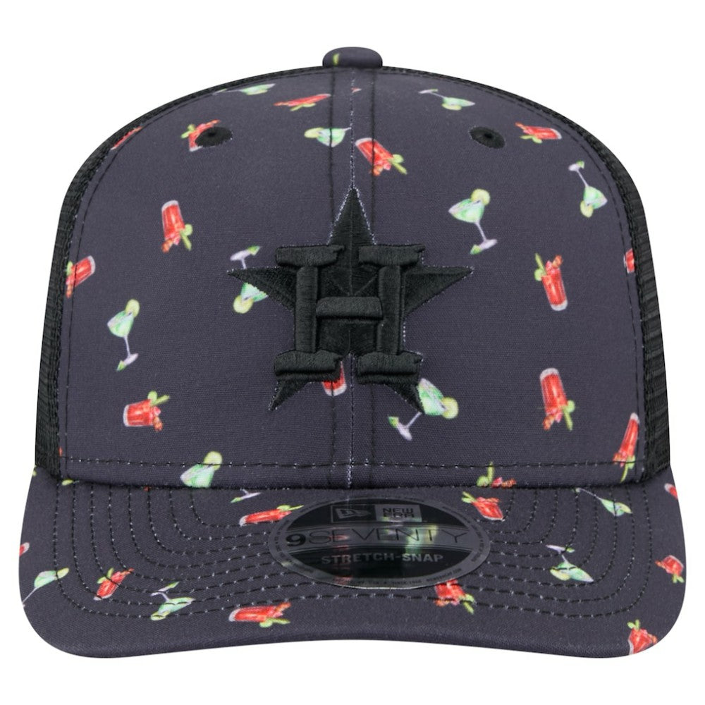 Houston Astros New Era Adventure Drinks Pattern 9SEVENTY Stretch-Snap Hat - MLB