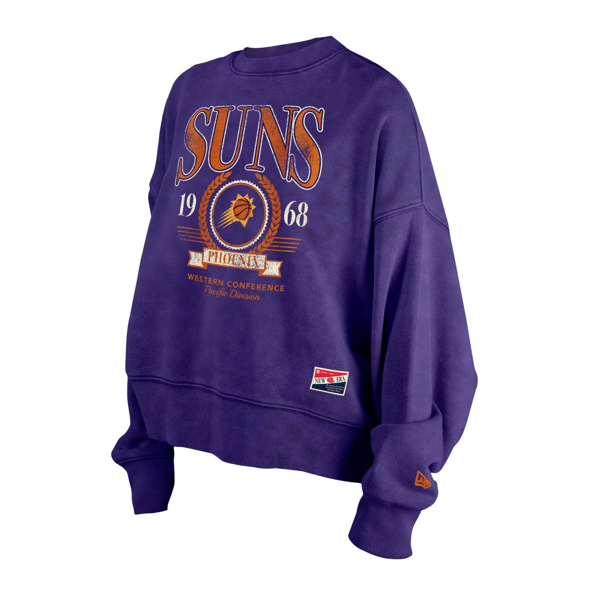 Phoenix Suns Women's Throwback Vintage Enzyme Wash Oversized Boxy Pullover Sweatshirt Purple - NBA