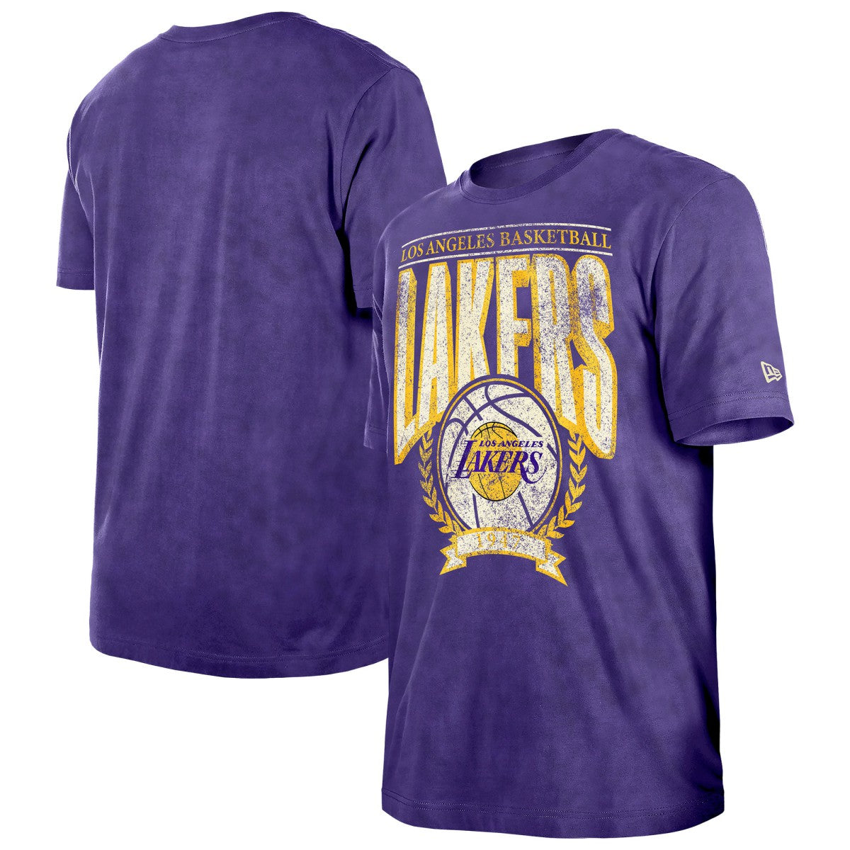 Los Angeles Lakers Throwback Vintage Boxy Mineral Wash T-Shirt Purple - NBA