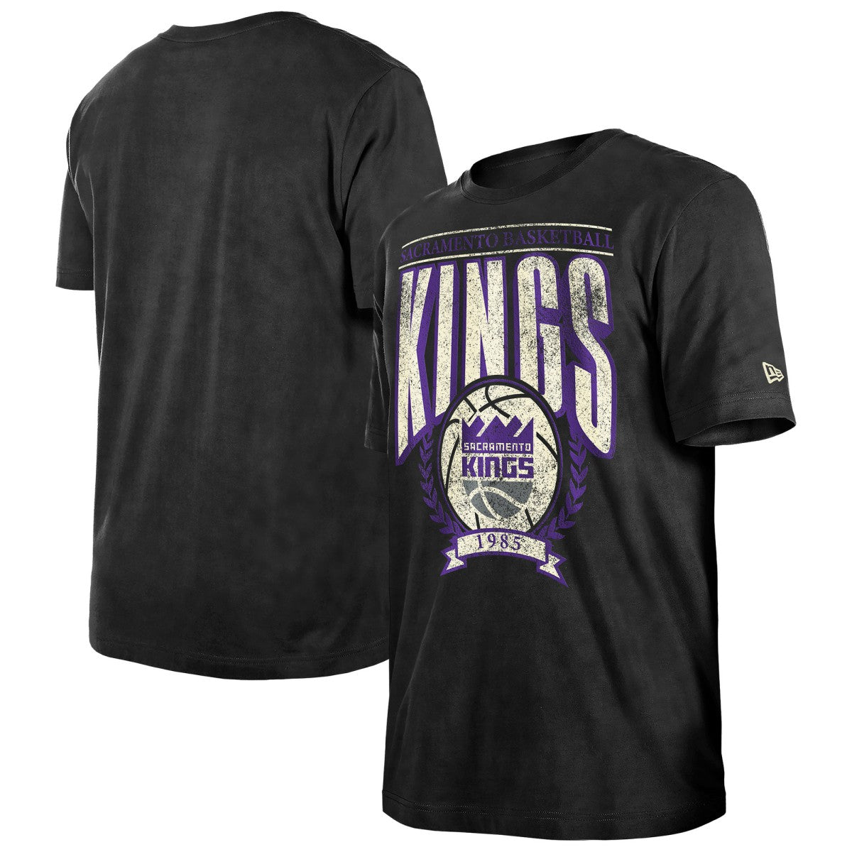 Sacramento Kings Throwback Vintage Boxy Mineral Wash T-Shirt Black - NBA