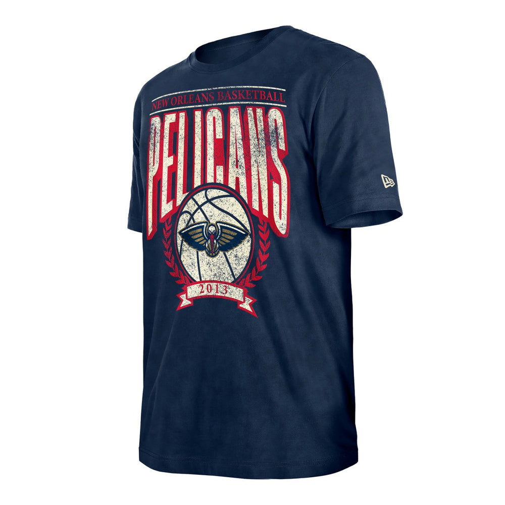 New Orleans Pelicans Throwback Vintage Boxy Mineral Wash T-Shirt Navy - NBA