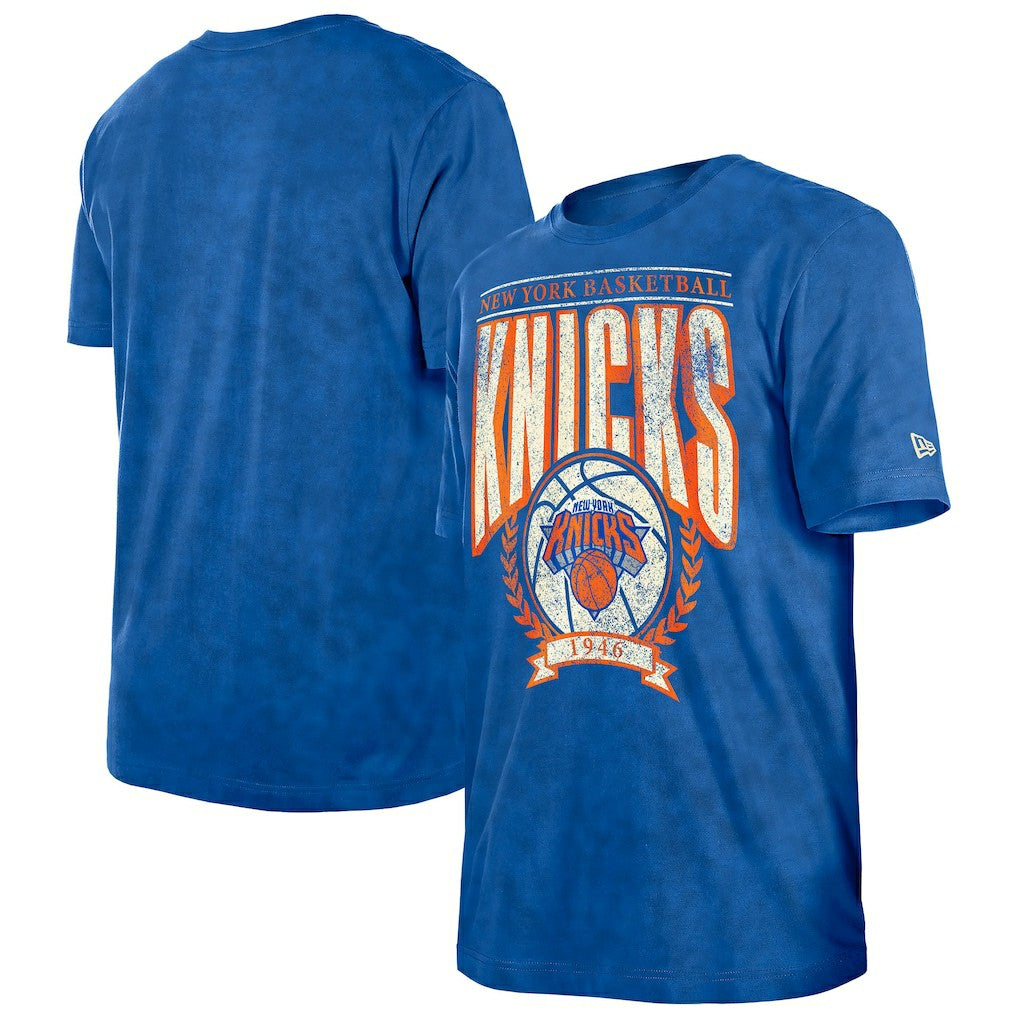 New York Knicks Throwback Vintage Boxy Mineral Wash T-Shirt Blue - NBA