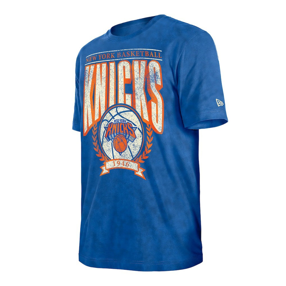 New York Knicks Throwback Vintage Boxy Mineral Wash T-Shirt Blue - NBA