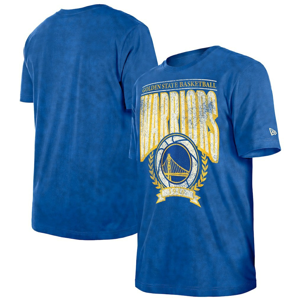 Golden State Warriors Throwback Vintage Boxy Mineral Wash T-Shirt Royal - NBA