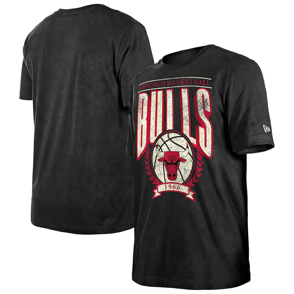 Chicago Bulls Throwback Vintage Boxy Mineral Wash T-Shirt Black - NBA