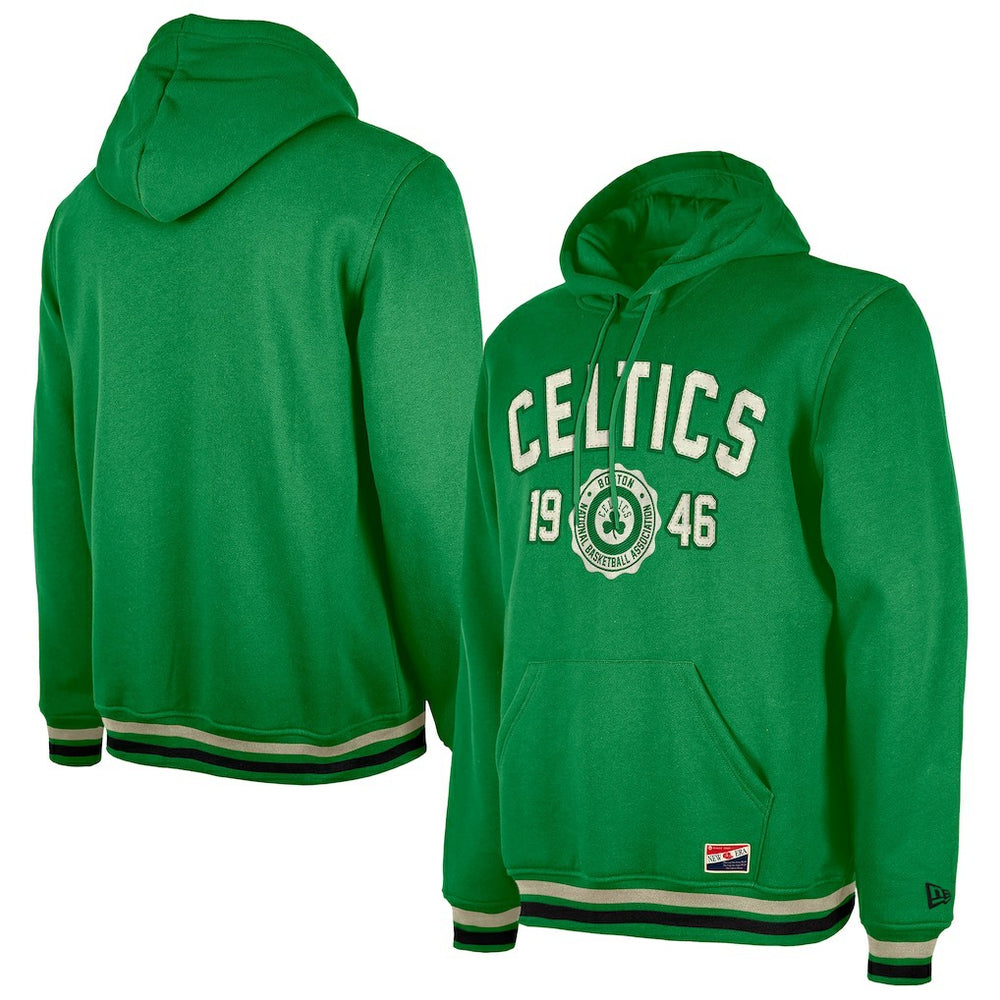 Boston Celtics Throwback Vintage Pullover Hoodie Kelly Green - NBA