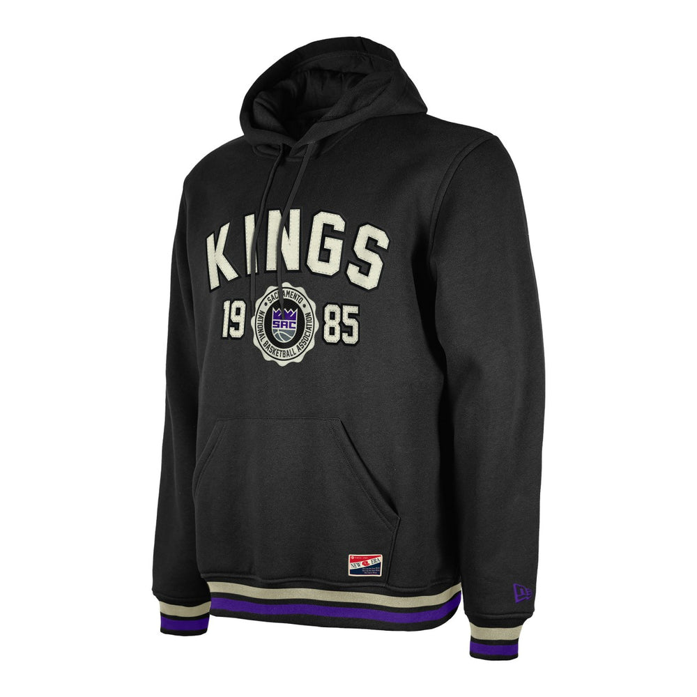 Sacramento Kings Throwback Vintage Pullover Hoodie Black - NBA