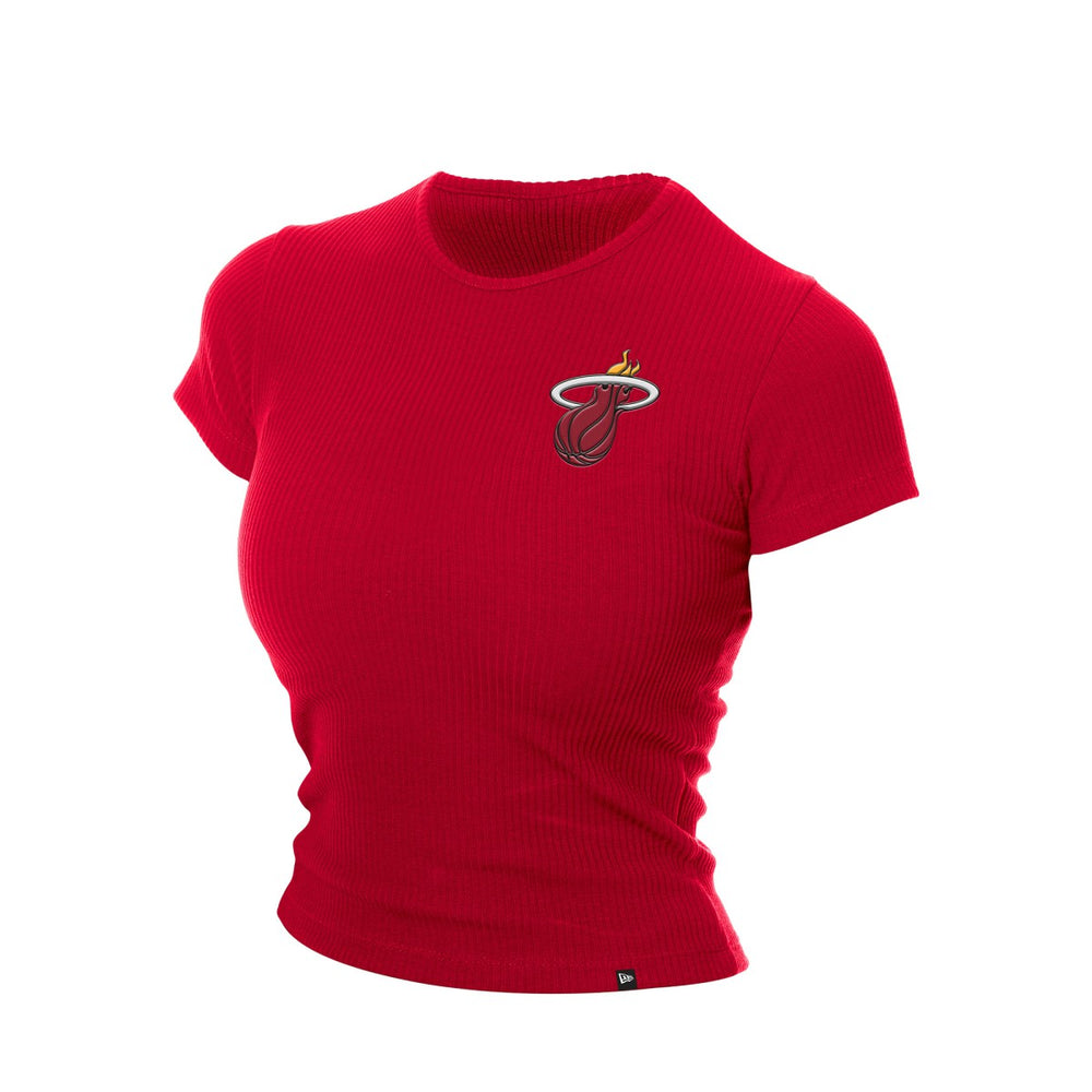 Miami Heat Women's Leisure Collection Baby Doll Cropped T-Shirt Dark Red - NBA