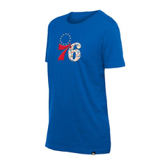 Philadelphia 76ers Women's Glam Game Flower T-Shirt Royal - NBA