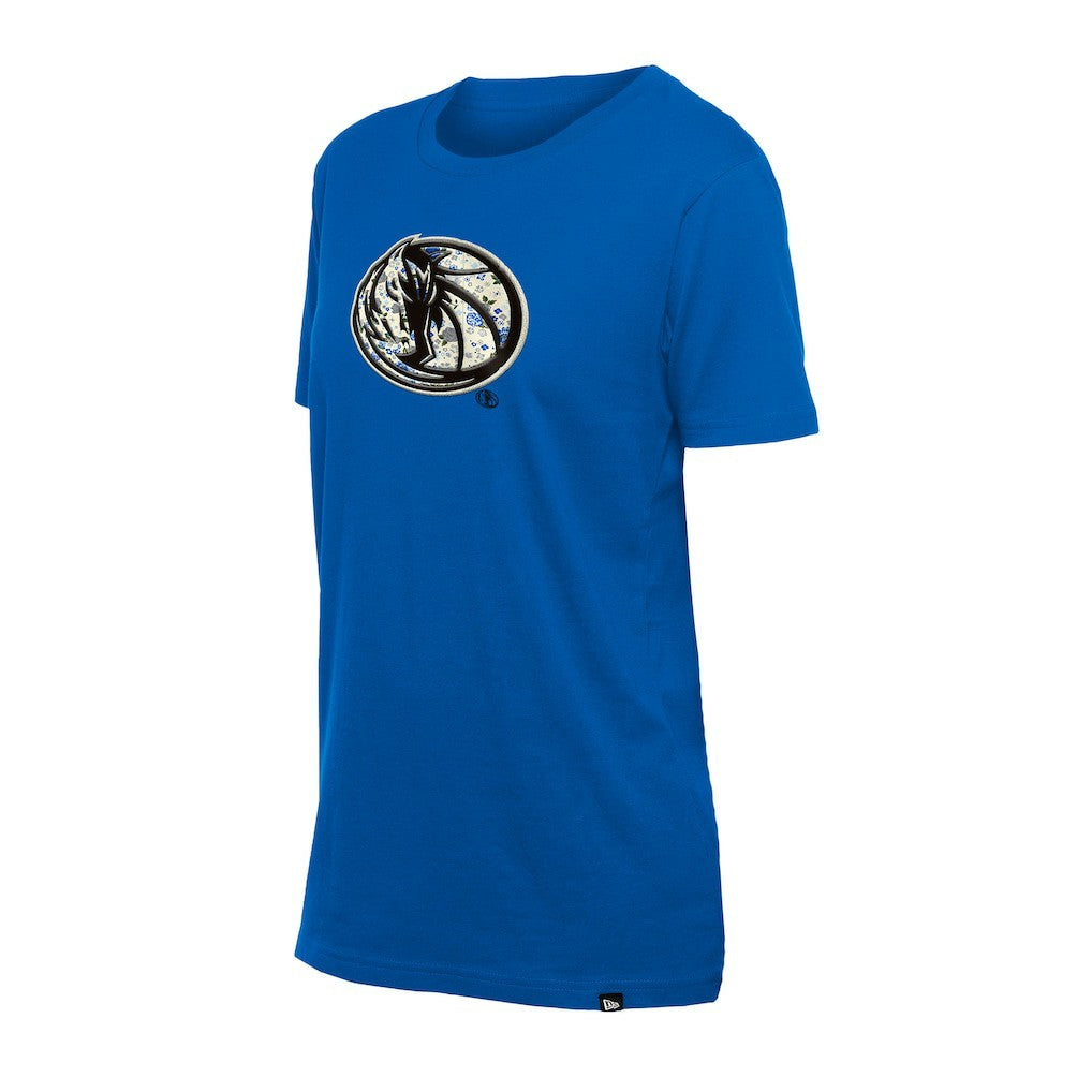 Dallas Mavericks Women's Glam Game Flower T-Shirt Blue - NBA
