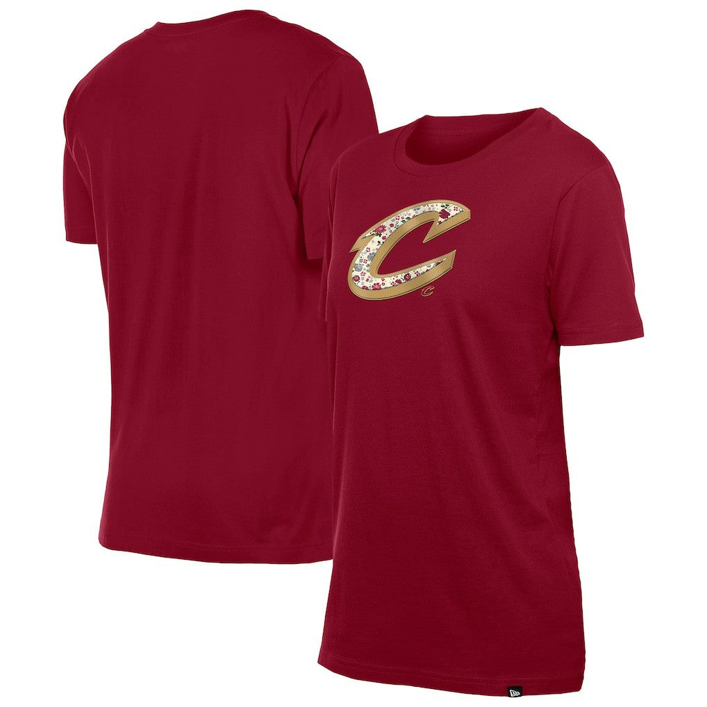 Cleveland Cavaliers Women's Glam Game Flower T-Shirt Wine - NBA