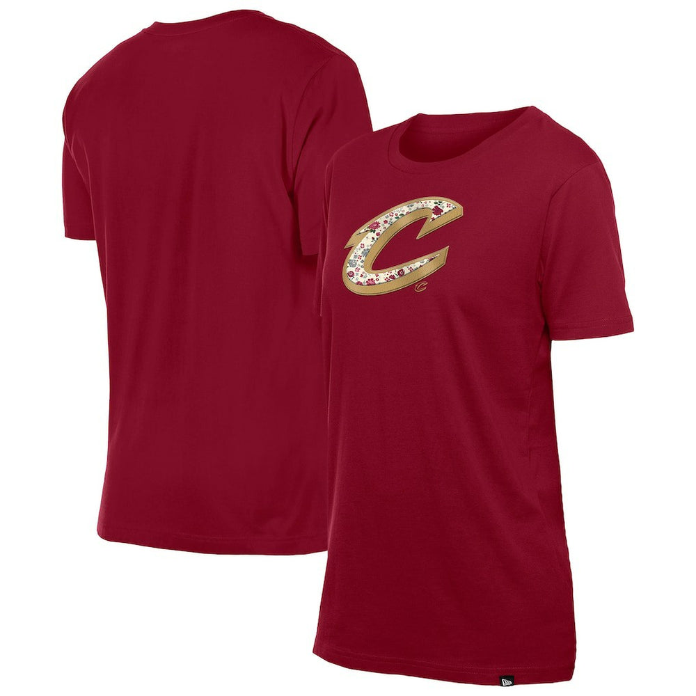 Cleveland Cavaliers Women's Glam Game Flower T-Shirt Wine - NBA